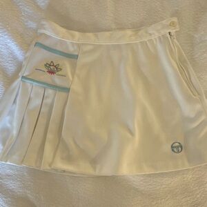 Sergio Tacchini Vintage White Tennis Skirt with Embroidered Logo